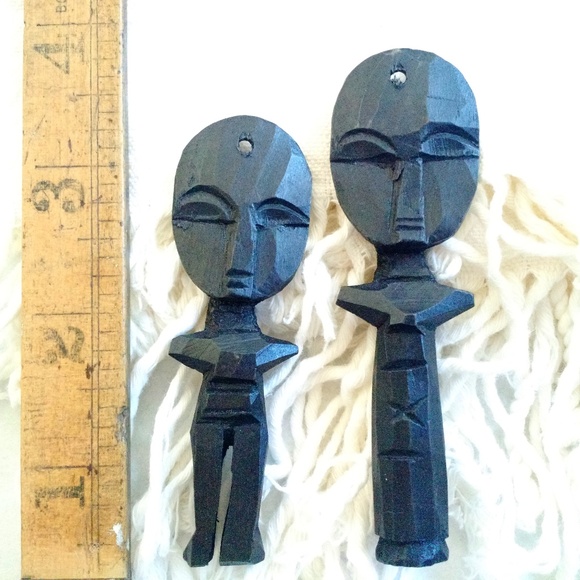 KENYA Ashante Ebony Vintage Wood Doll Pendent - Picture 5 of 8